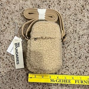 No Boundaries Tan Sherpa Crossbody Bag